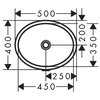 Hansgrohe 60152450 Xuniva D Раковина овальна під стільницю, з переливом 450 x 350, білий
