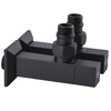 Набір Кран напівобертовий кутовий з американкою Solomon LUX 1/2? CUBE BLACK 8888 (1уп)