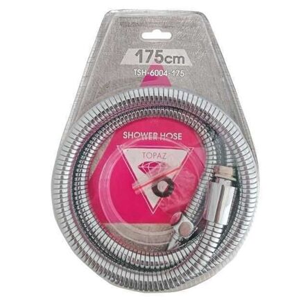 Шланг для душу Topaz TSH-6004-175 хром 175см посилений рухома гайка, Blister