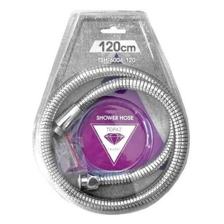 Шланг для душу Topaz TSH-6004-120 хром 120см посилений рухома гайка, Blister