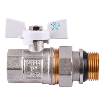 Quality Professional Кран кульовий з американкою Q PROFESSIONAL QP003 PN40 1? антипротікання, Білий метелик