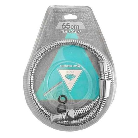 Шланг для душу Topaz TSH-6004-65 хром 65см посилений, Blister