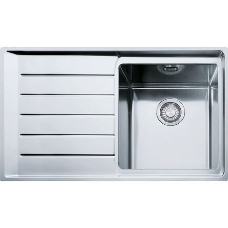 Кухонна мийка Franke NPX 611, накладна, крило зліва, вентиль, сифон, 86х51, нержавіюча сталь (101.0068.360)
