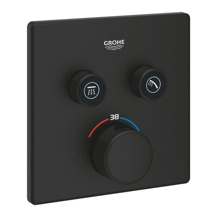 Термостат Grohe Grohtherm SmartControl для прихованого монтажу з 2 клапанами, чорний матовий (102166KF00)