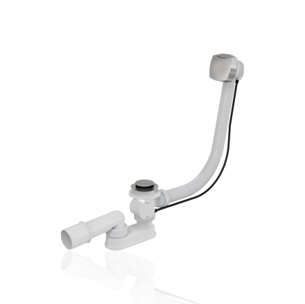 Сифон для ванни автомат комплект хромування, квадратний перелив (KollerPool) - A51CR