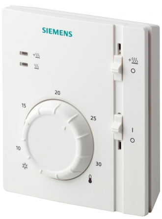 Siemens Електромеханічний кімнатний термостат з вимикачем і LED-індикатором - RAA31.26