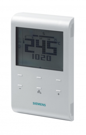Siemens Кімнатний термостат з таймером, з дисплеєм, батарейкою, управлінням ГВП - RDE100.1DHW