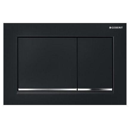 Клавіша змиву Geberit Omega30 пластик, чорний/глянцевий хром (115.080.KM.1)