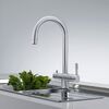 Змішувач для кухні Franke EOS Clear Water, дворичажний, поворотний вилив, нерж. сталь (120.0179.979)