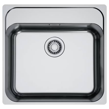 Кухонна мийка Franke SRX 210-50 TL, накладна, вентиль, сифон, кріплення, 53х51, нержавіюча сталь полірована (127.0703.299)