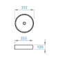 Koller Pool Round Arc умивальник на стільницю 355х355 мм - RA-0355-WB