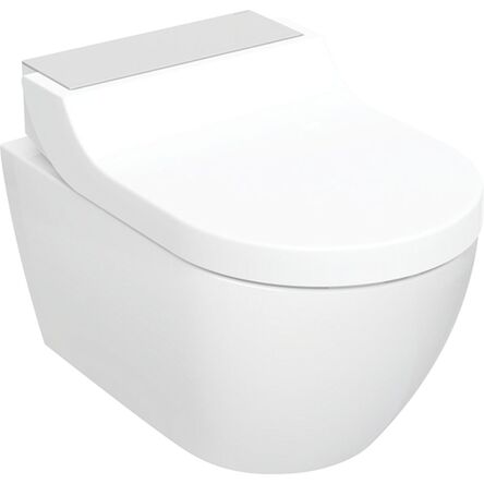 Унітаз-біде підвісний Geberit AquaClean Tuma Comfort, нержавіюча матова сталь/білий (146.294.FW.1)