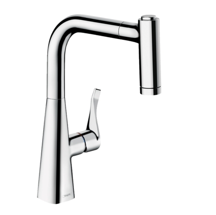Змішувач для кухні Hansgrohe Metris Select 220 2jet з витяжним душем, хром (14834000)