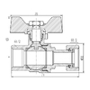 Кран кульовий з накидною гайкою SD Forte 1/2"х ВР для води прямий SF260W15