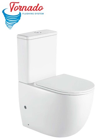 Koller Pool ROUND SMART комплект : унітаз підлоговий з сидінням Soft-close + бачок, змив Tornado - RN-0630-RQ-C+RN-0630-RQ-T
