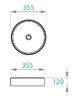 Koller Pool Round Arc умивальник на стільницю 355х355 мм, чорний матовий - RA-0355-WB-MB