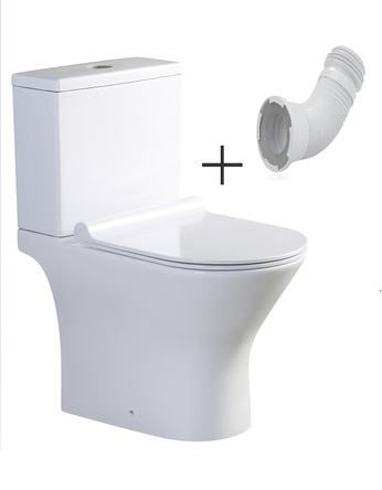 Koller Pool Edge NEW комплект : унітаз підлоговий з сидінням Soft-close + бачок (PRO) + гнучка підводка - EDPR-0615-RW + КР-6001