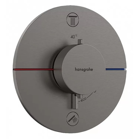 Термостат Hansgrohe ShowerSelect Comfort S на 2 споживача, зовнішня частина, чорний матовий хром (15554340)