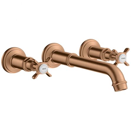 Змішувач для умивальника AXOR Montreux зі стіни двовентильний Cross, Brushed Bronze (16532140)