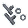 Кран кутовий для рушникосушки Raftec 1/2х1/2 подовжений, чорний, 2шт. 25-230430-4012
