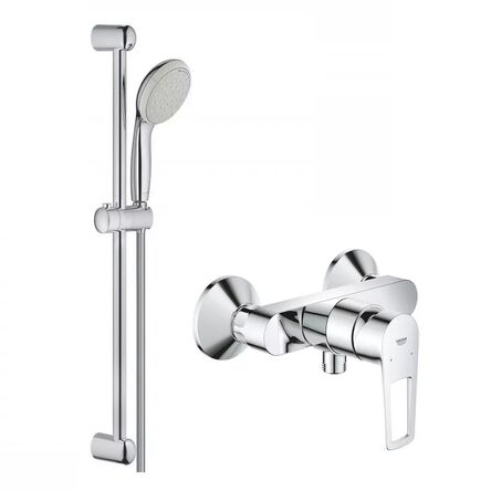 Змішувач для душу Grohe BauLoop New, Душовий гарнітур Grohe New Tempesta Classic, хром (23634001_27598001)