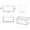 Imprese LABE комплект меблів 80см, білий: тумба підвісна, 1 ящик + умивальник накладний арт i110302 - f3214W