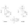 Кран кутовий для рушникосушки Raftec Premium 1/2х1/2 золото, 2шт. 25-431430-3012