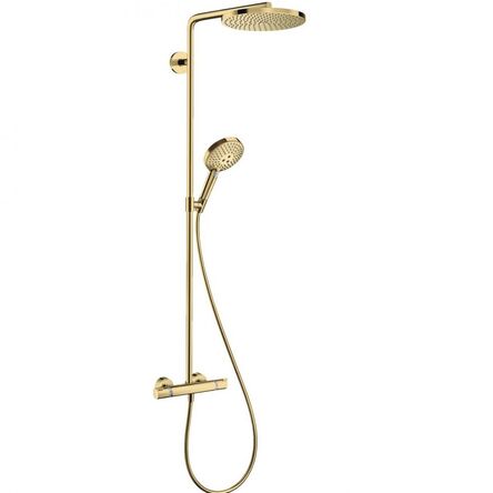 Душова система Hansgrohe Raindance S 240 Showerpipe PowderRain 1jet з термостатом, polished gold optic (27633990)