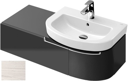 Villeroy&Boch SUBWAY 2.0 тумба 98,7*25,7*47,8см, подвесная, умывальник справа, ручки хром, цвет верха белый, цвет корпуса white wood - A7031SE8