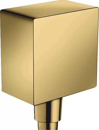 Hansgrohe FixFit Шлангове під`єднання Square з клапаном зворотного струму, поліроване золото - 26455990