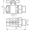 Кран кульовий Arco 1/2? SENA 154103 прямий з американкою (754103)