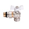 Quality Professional Кран кульовий кутовий з американкою Q PROFESSIONAL QP004 PN40 1/2? антипротікання, Білий метелик