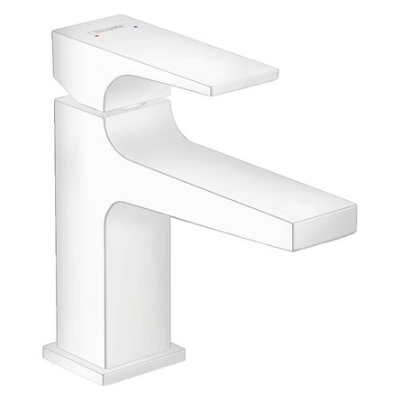 Змішувач для умивальника Hansgrohe Metropol 100 із донним клапаном push-open, білий матовий (32500700)