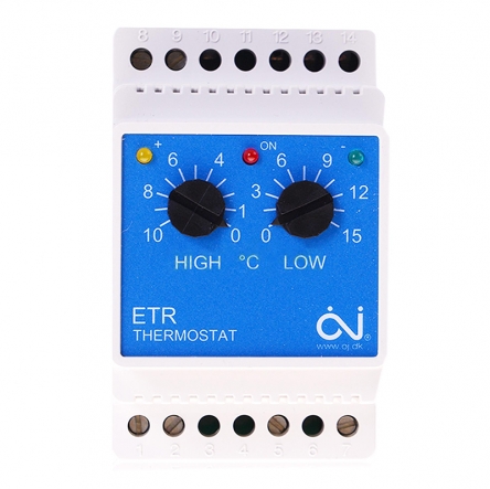 Oj Electronics Терморегулятор ETR/F-1447A для системами обігріву в водостоках має зовнішній датчик температури повітря (у комплекті)