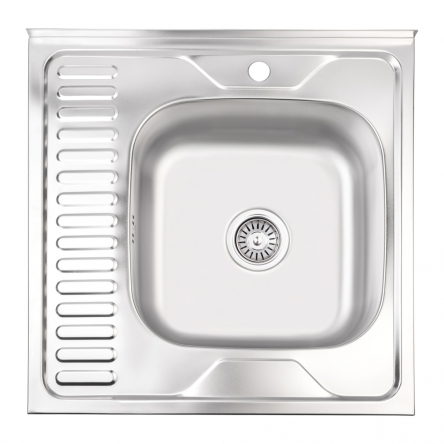 Кухонна мийка Lidz 6060-R Satin 0,6 мм (LIDZ6060RSAT06)