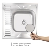 Кухонна мийка Lidz 6060-R Satin 0,6 мм (LIDZ6060RSAT06)