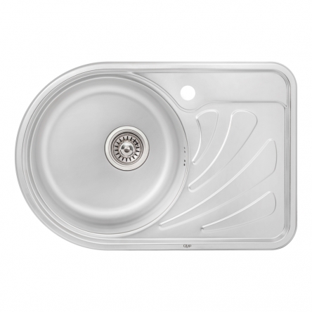 Кухонна мийка Qtap 6744L Satin 0,8 мм (QT6744LSAT08)