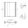 Душові двері в нішу Qtap Pisces WHI2012-13.CP5 120-130x185 см, скло Pattern 5 мм - PISWHI201213CP5