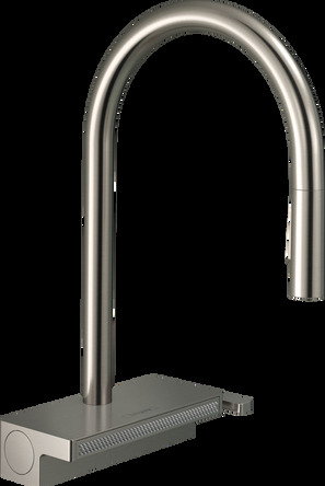 Hansgrohe AQUNO SELECT M81 змiшувач для кухнi, одноважiльний 170, з витяжним виливом, 3jet, sBox, нержавiюча сталь - 73831800