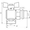 Quality Professional Кран кульовий кутовий з американкою Q PROFESSIONAL QP004 PN40 1? антипротікання, Білий метелик