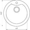 Гранітна мийка Globus Lux ORTA чорний металiк 485мм-А0001