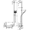 Hansgrohe Unica Comfort Набiр для душа Raindance Select S 120 /штанга Unica Comfort 1,10 м розмiщ. справа, бiлий/хром - 26326400