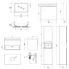 Комплект меблів для ванної Qtap Robin тумба + раковина + дзеркальна шафа + пенал QT044RO42985 - QT044RO42985