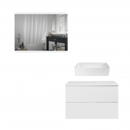 Комплект меблів для ванної Qtap Tern тумба + раковина + дзеркало QT044VI43006 - QT044VI43006