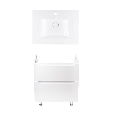 Комплект Qtap тумба підлогова Scorpio 600х825х460 мм White + раковина урізна Albatross QT71SC43951