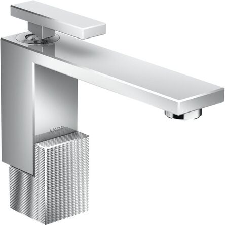 Змішувач для умивальника AXOR Edge 130 Push-Open, з алмазною огранюванням, хром (46011000)