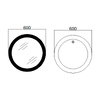 Дзеркало Qtap Taurus R600 з LED-підсвічуванням Touch, з антизапотіванням, з димером, рег. темп. кольору (3000-6500K) QT2478R607