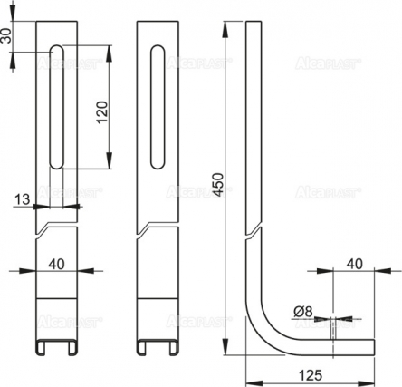 Alcaplast Ніжки для інсталляції A100 (2 шт.) - M90