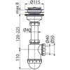 Alcaplast Сифон для мийки з нержавіючої решіткою d115 d50/40 - A446P-DN50/40