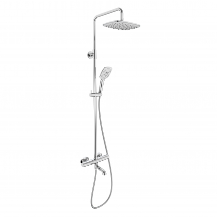 Volle SISTEMA E система душова (термостат для ванни, верхній душ 255*190 мм ABS, ручний душ 100 мм 3 режими, шланг 160 см), cromo - 1580.090401